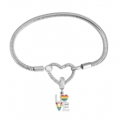 Stainless Steel Heart Charms Bracelet Women Luxury PDM010