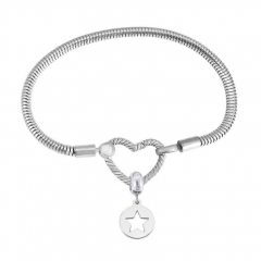 Stainless Steel Heart Charms Bracelet Women Luxury PDM041